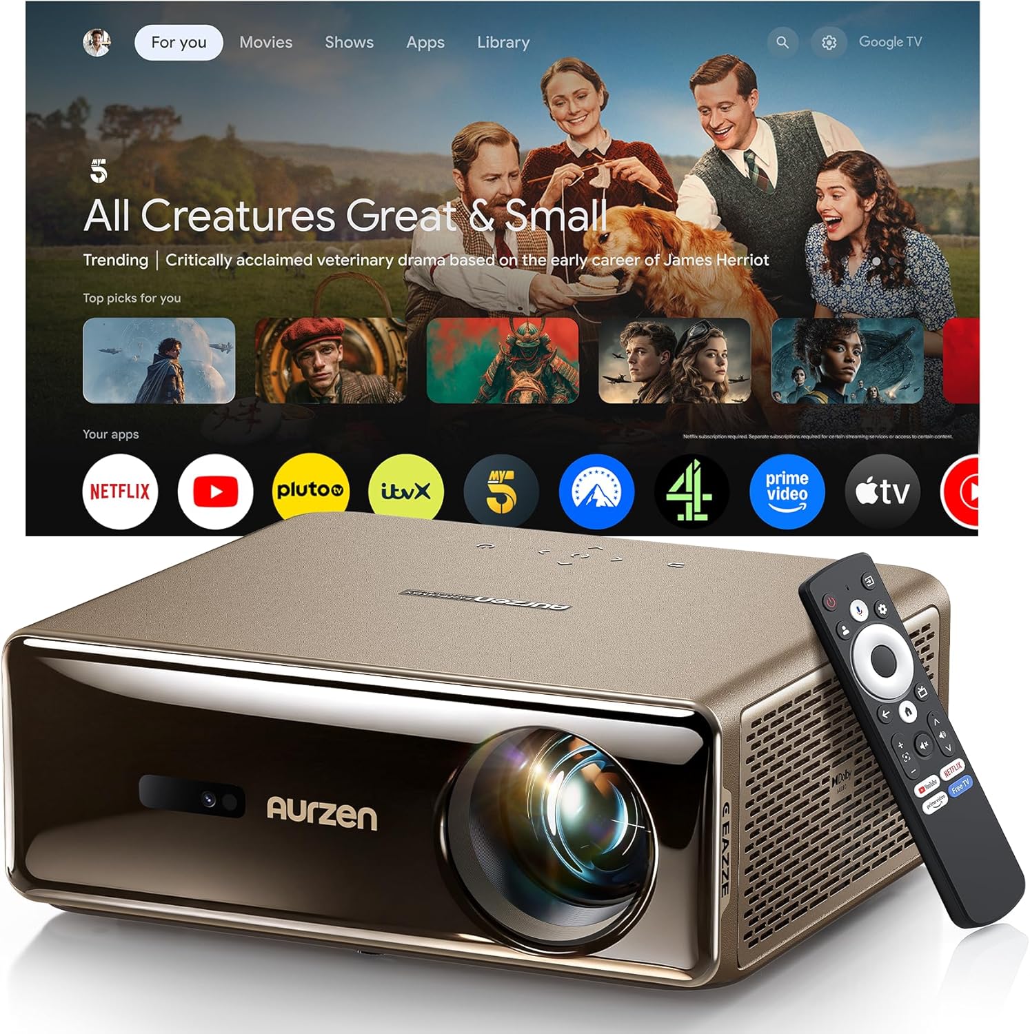 Detalle de Aurzen EAZZE D1 MAX Smart Projector 1000 ANSI