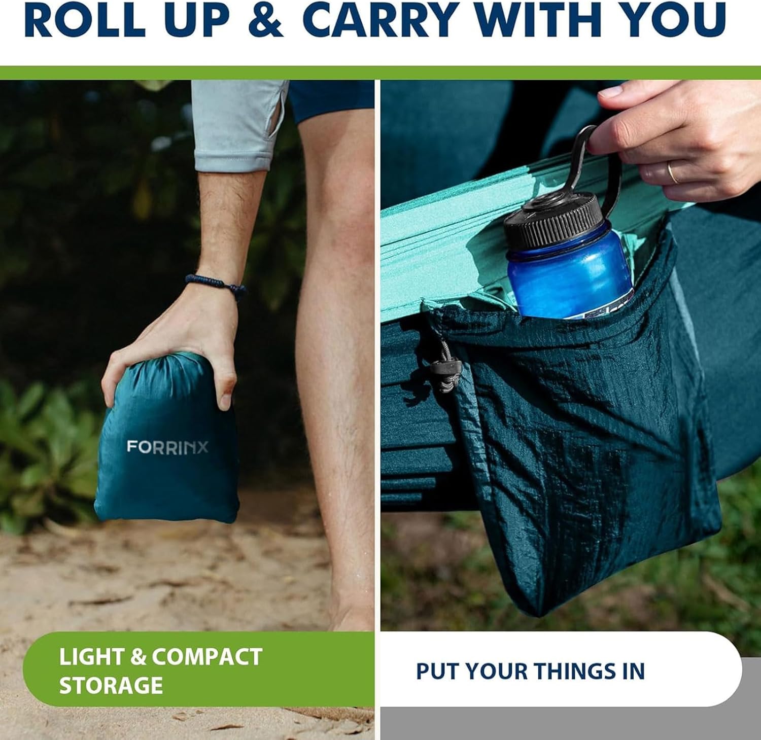 Thumbnail 2 de FORRINX Hängematte Outdoor für 2 Personen, 300×200 cm – ultraleichtes Camping-Reise-Modell bis 300 kg