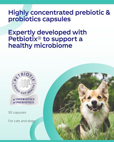 Detalle de Protexin Veterinary Synbiotic D-C Capsules – High-Concentration Probiotic & Prebiotic for Dogs & Cats (50 capsules)