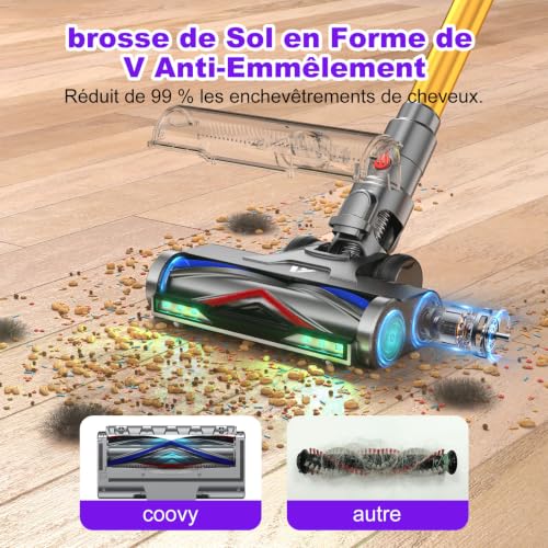 Thumbnail 5 de coovy SU7 Aspirateur balai sans fil 580 W, jusqu’à 75 min, écran LED