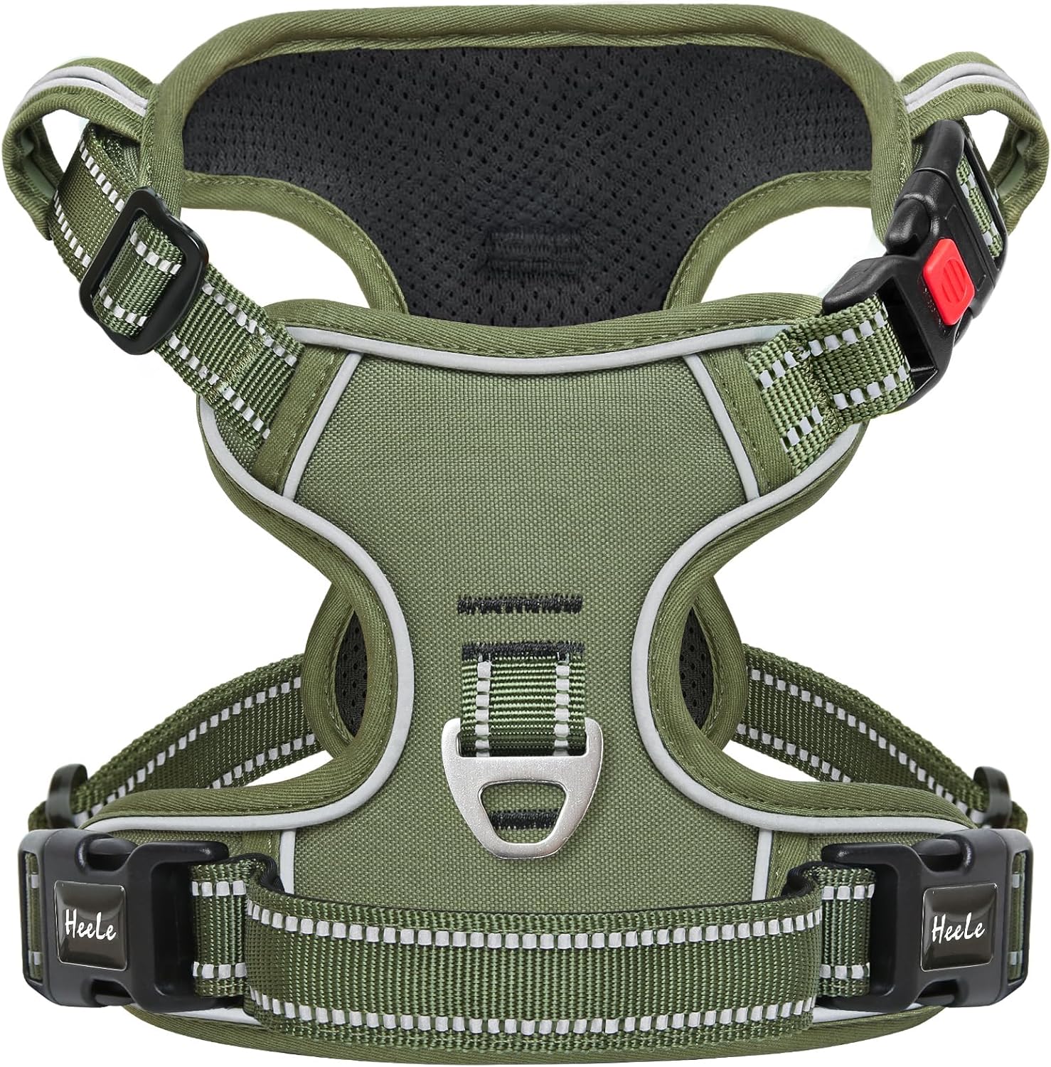Detalle de HEELE Dog Harness No Pull Medium with Neck Release and Front/Back Leash Rings