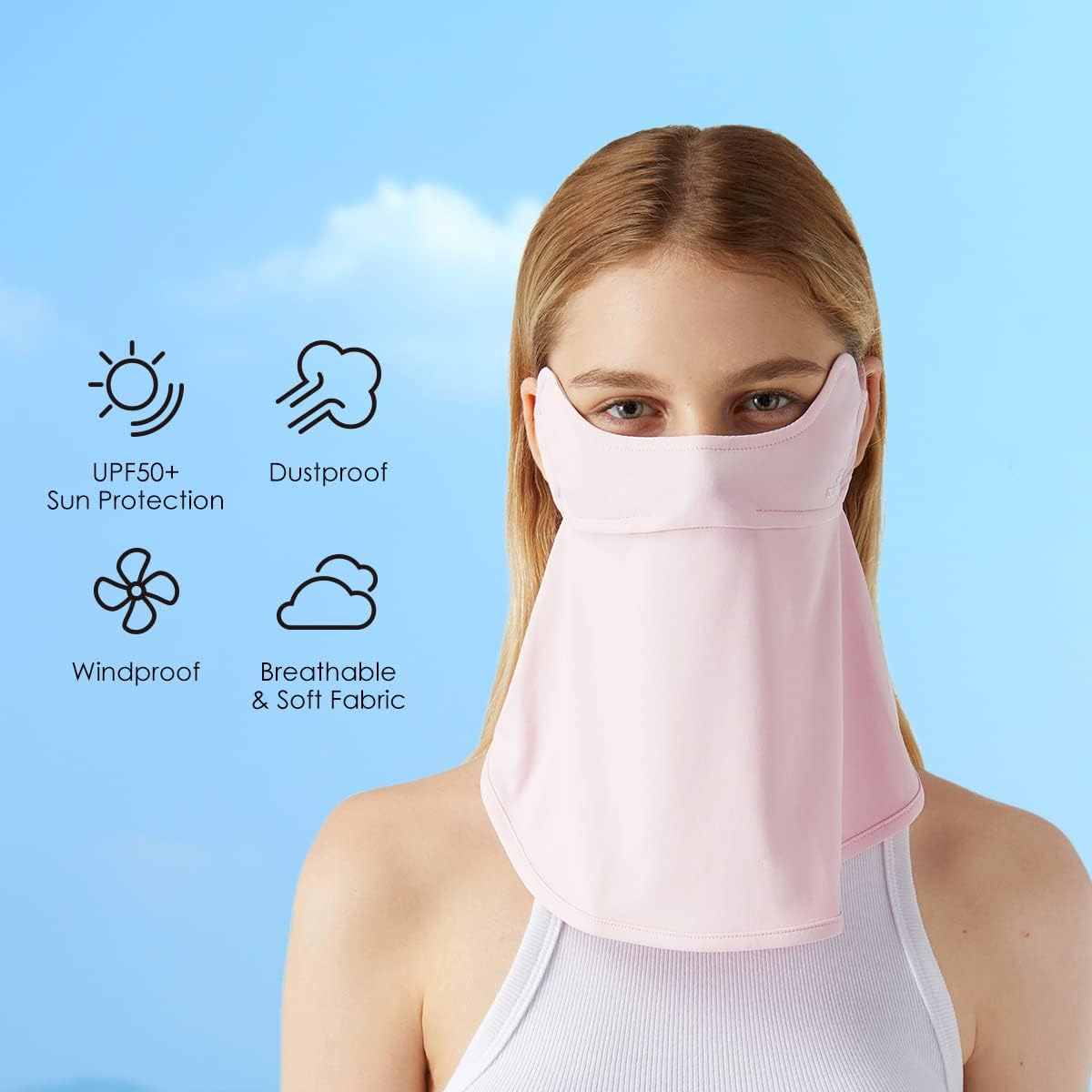 Detalle de OhSunny Neck Gaiter Face Scarf Cover: Sun Protection and Breathable Comfort