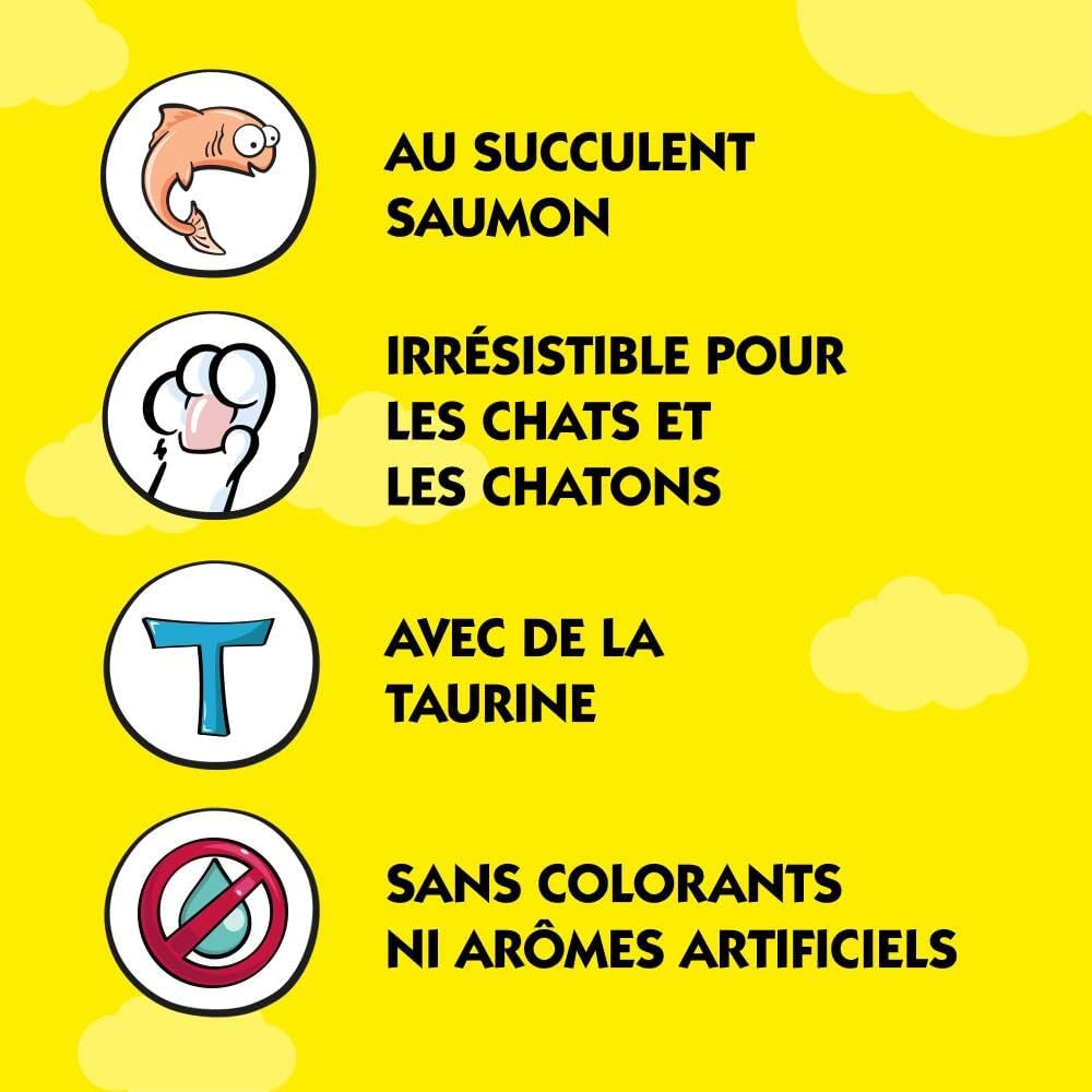 Detalle de Catisfactions Creamy Friandises pour Chat – Saumon, Pack 4 sachets de 10 g (Lot de 11)