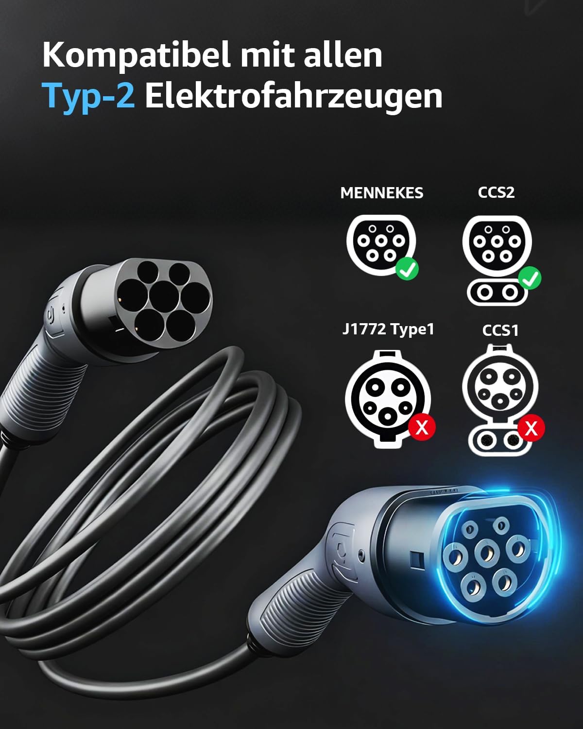 Detalle de bokman Typ 2 Ladekabel 5 m 🔌
