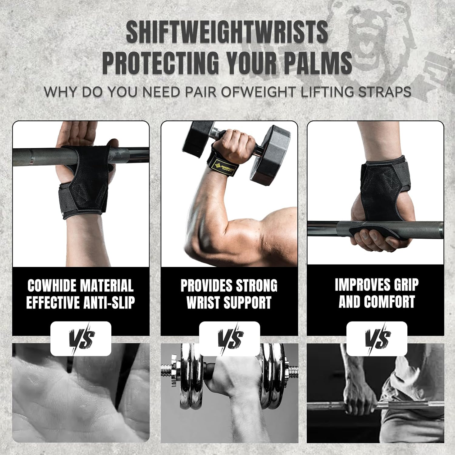 Thumbnail 5 de MANUEKLEAR Gym Straps Double Leather 1 pair