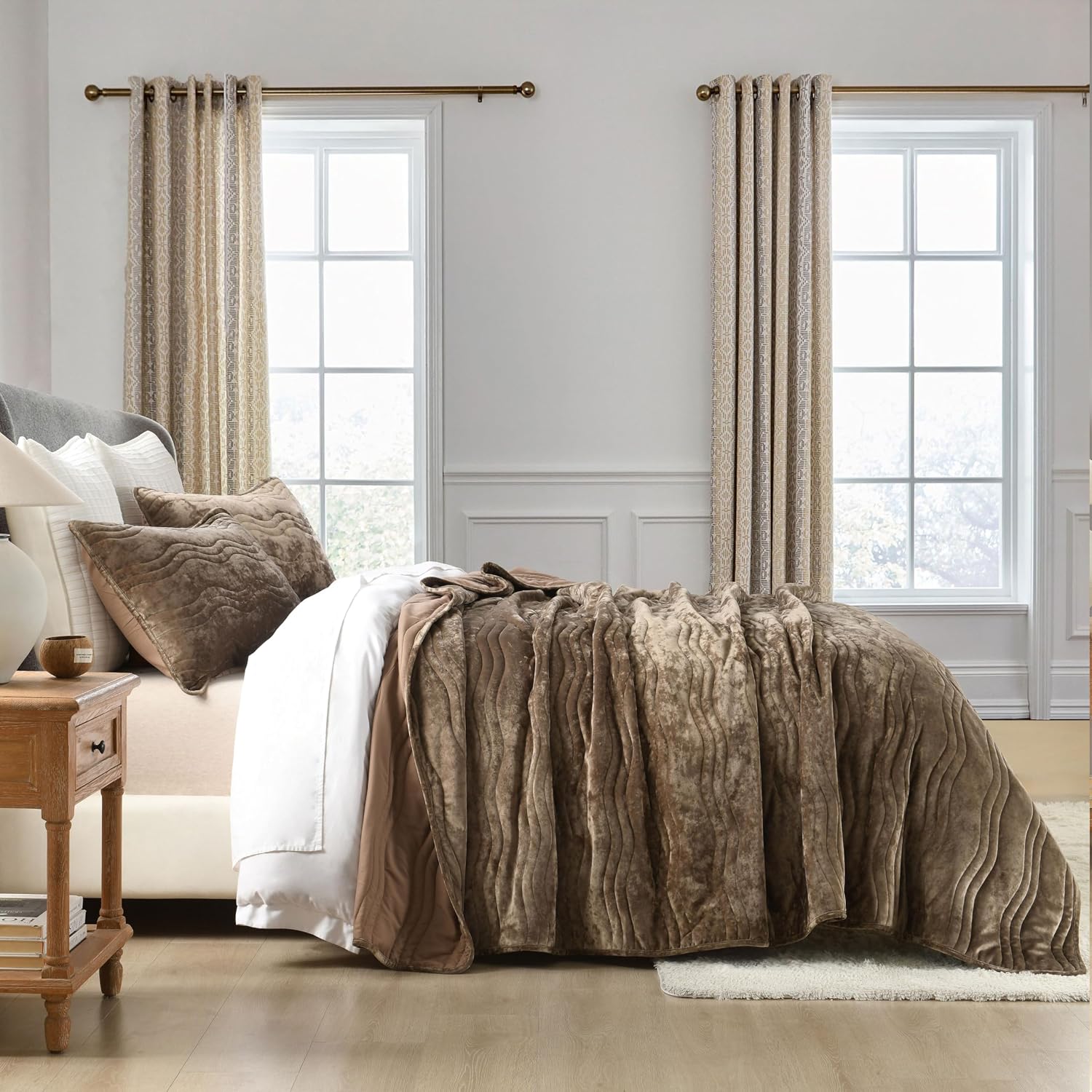 Detalle de AJOCCI Velvet Quilt Set, King Size
