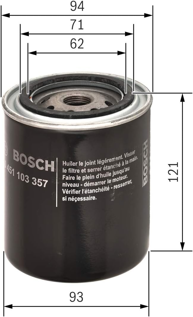 Detalle 2 de Bosch P3357 Ölfilter Auto – Präzision für zuverlässige Ölfilterung