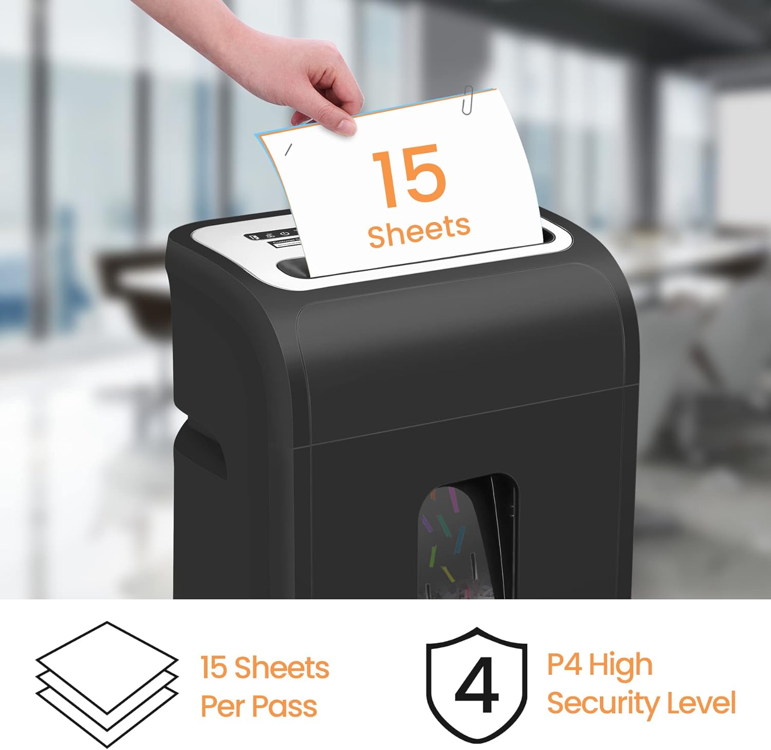 Thumbnail 1 de 60-Minute 15-Sheet Cross-Cut Paper Shredder