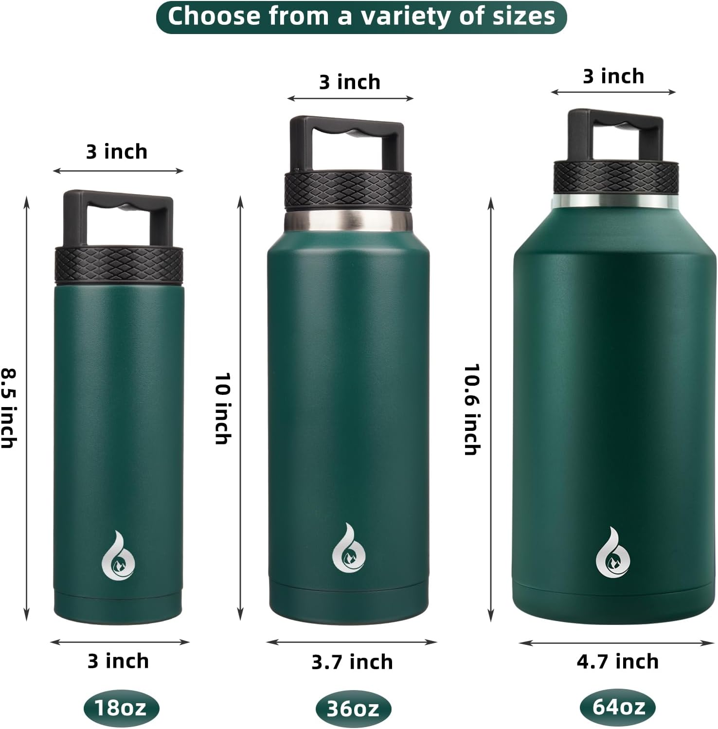 Detalle de BJPKPK Insulated Water Bottle, 36 oz