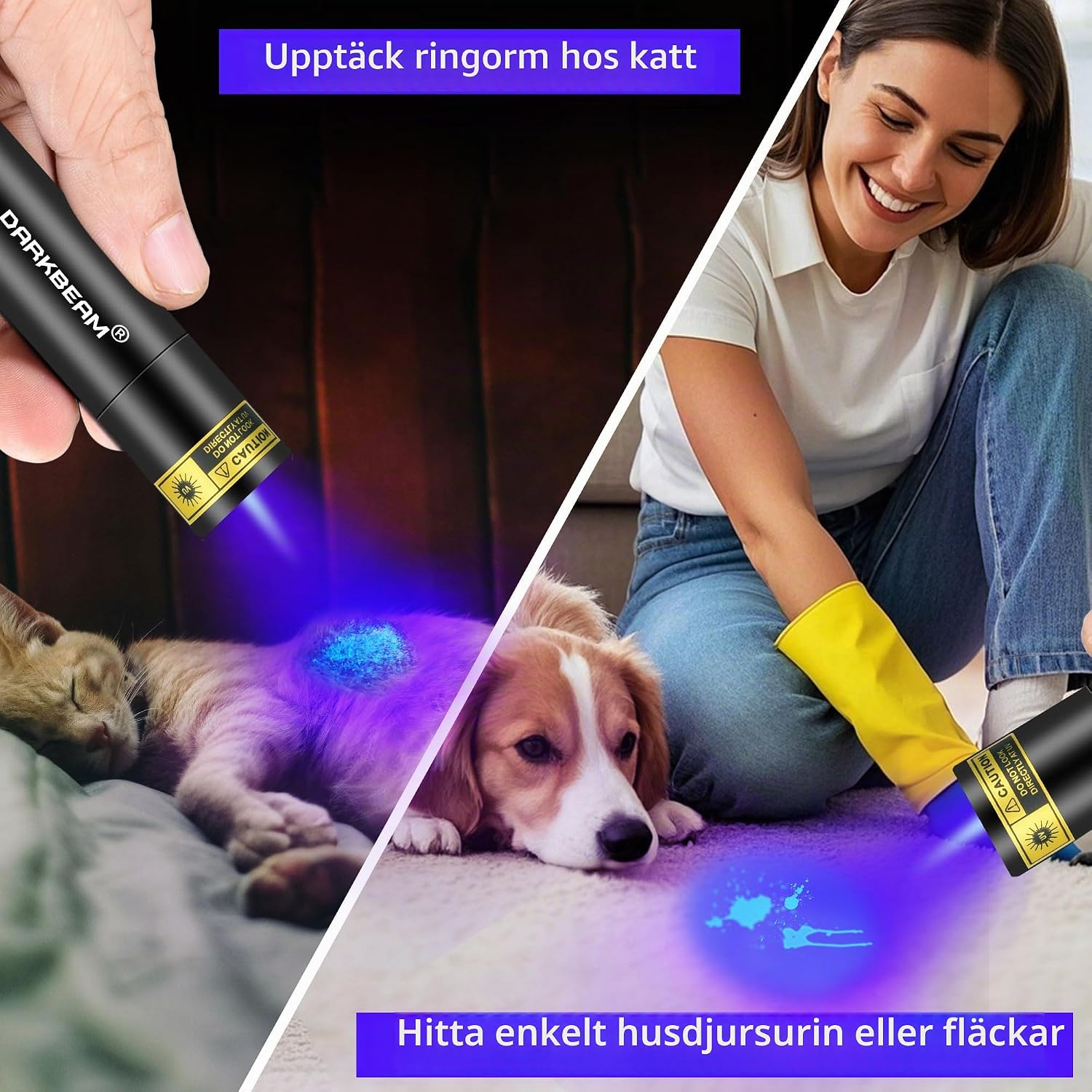 Thumbnail 2 de DARKBEAM DKL-V4 UV-ficklampa, 365 nm filtrerat UV-ljus, uppladdningsbar mini