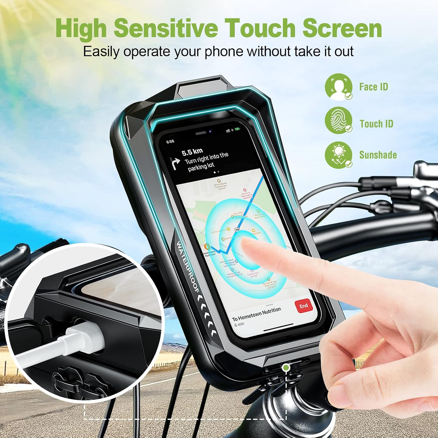 Detalle de Support téléphone moto BTNEEU étanche 7,0