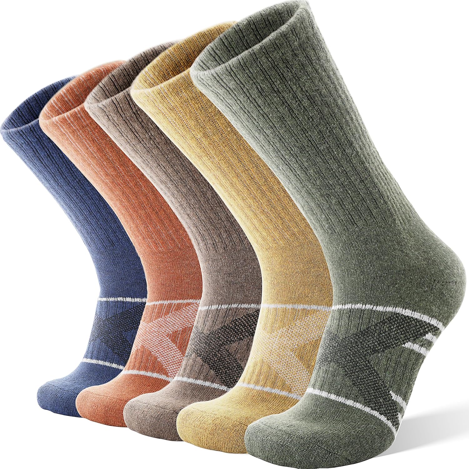 Detalle de ANTSANG Merino Wool Crew Socks for Hiking and Work Boots, 5 Pairs