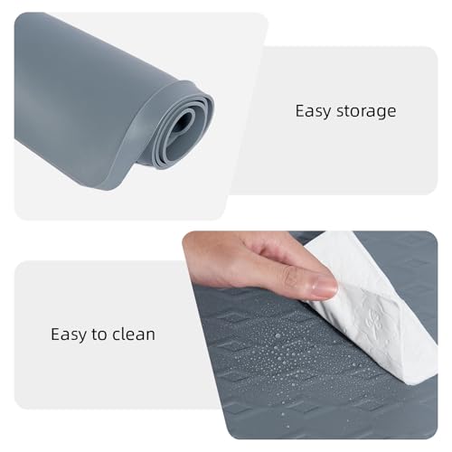 Detalle de Bafeil 60×60cm Silicone Floor Mat: Multifunction Drip Tray and Appliance Protector