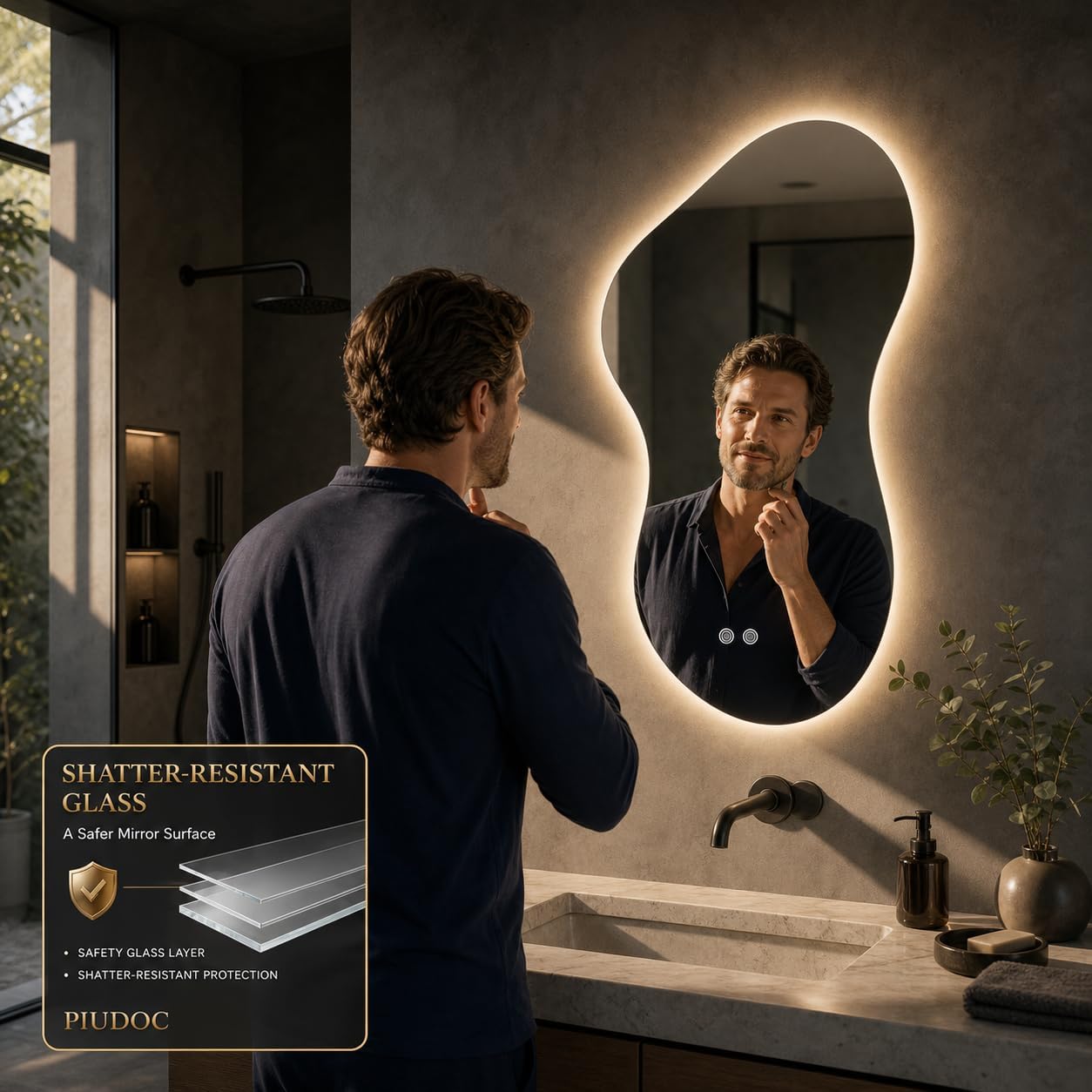 Detalle 2 de LED Bathroom Mirror, 23 x 36 Inch