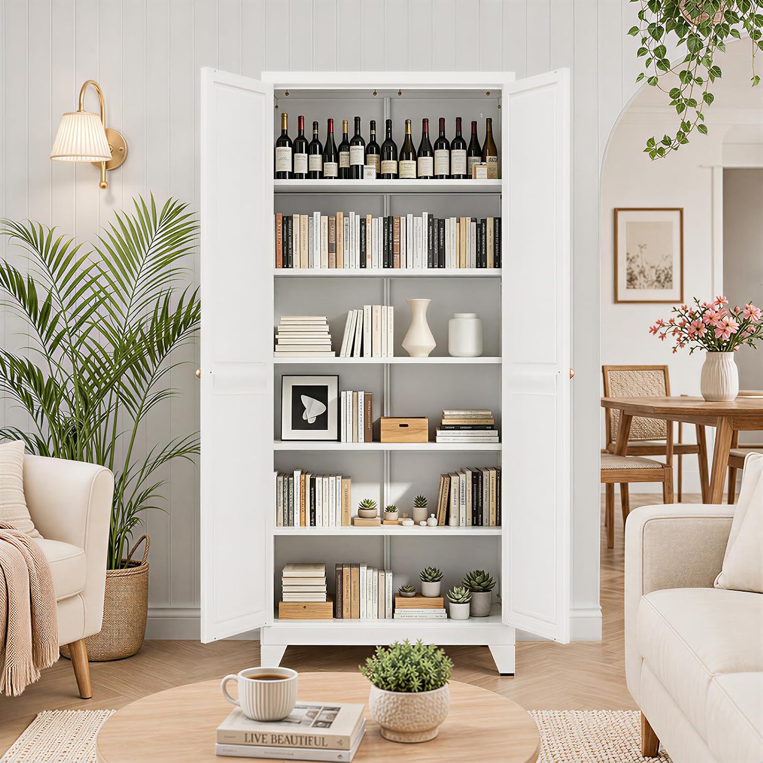 Thumbnail 6 de Bayunity tyb001 75-Inch Metal Pantry Cabinet with Doors and 5 Adjustable Shelves