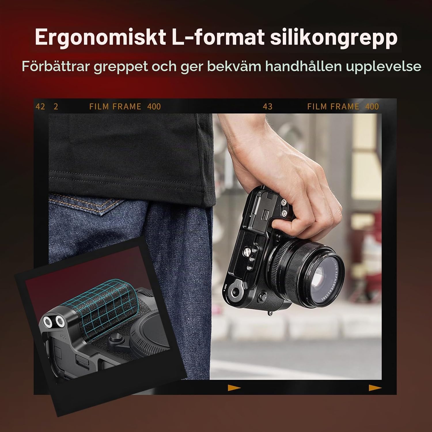 Detalle 2 de SMALLRIG 4783C L-format handgrepp för Fujifilm X-T50 med Arca-platta