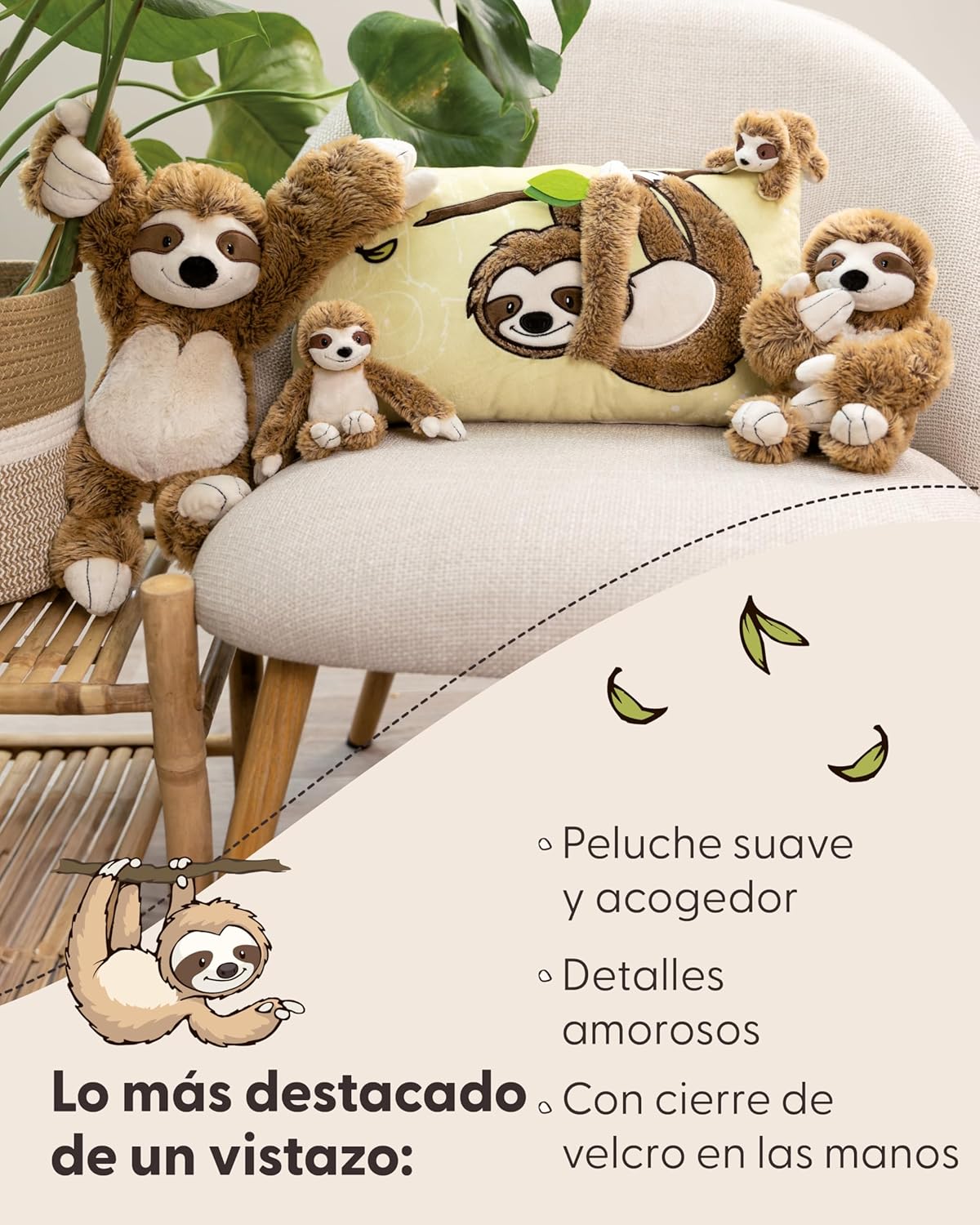 Thumbnail 3 de NICI Slobby peluche perezoso 35 cm marrón