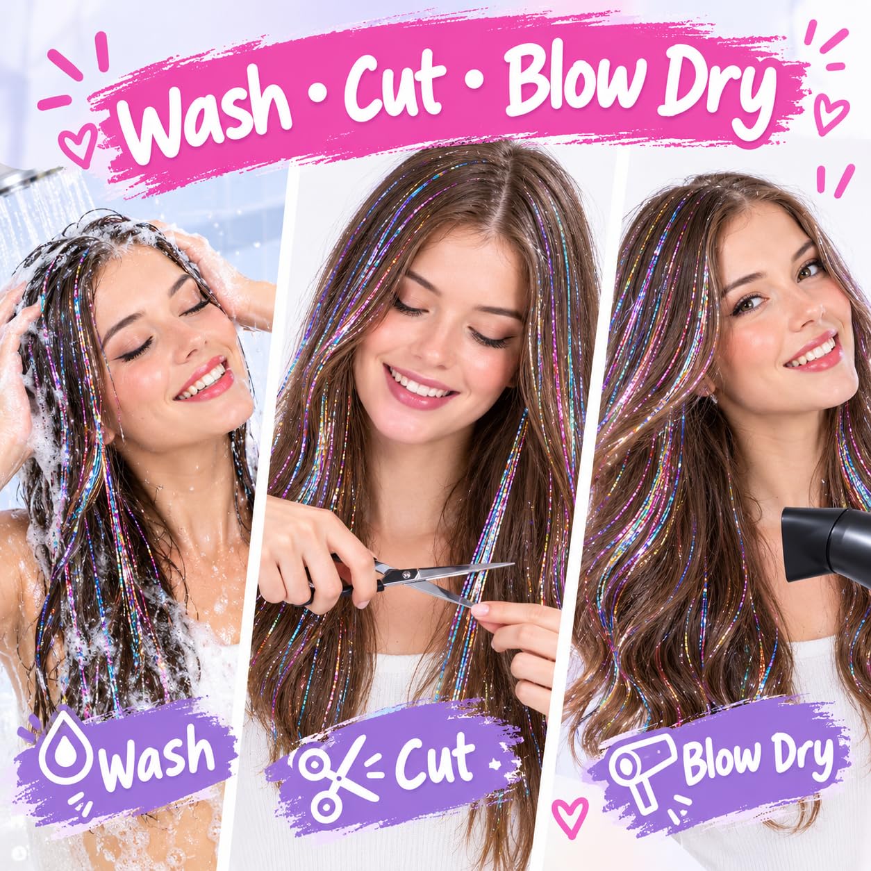 Detalle de Siphis Hair Tinsel Kit, 48-Inch