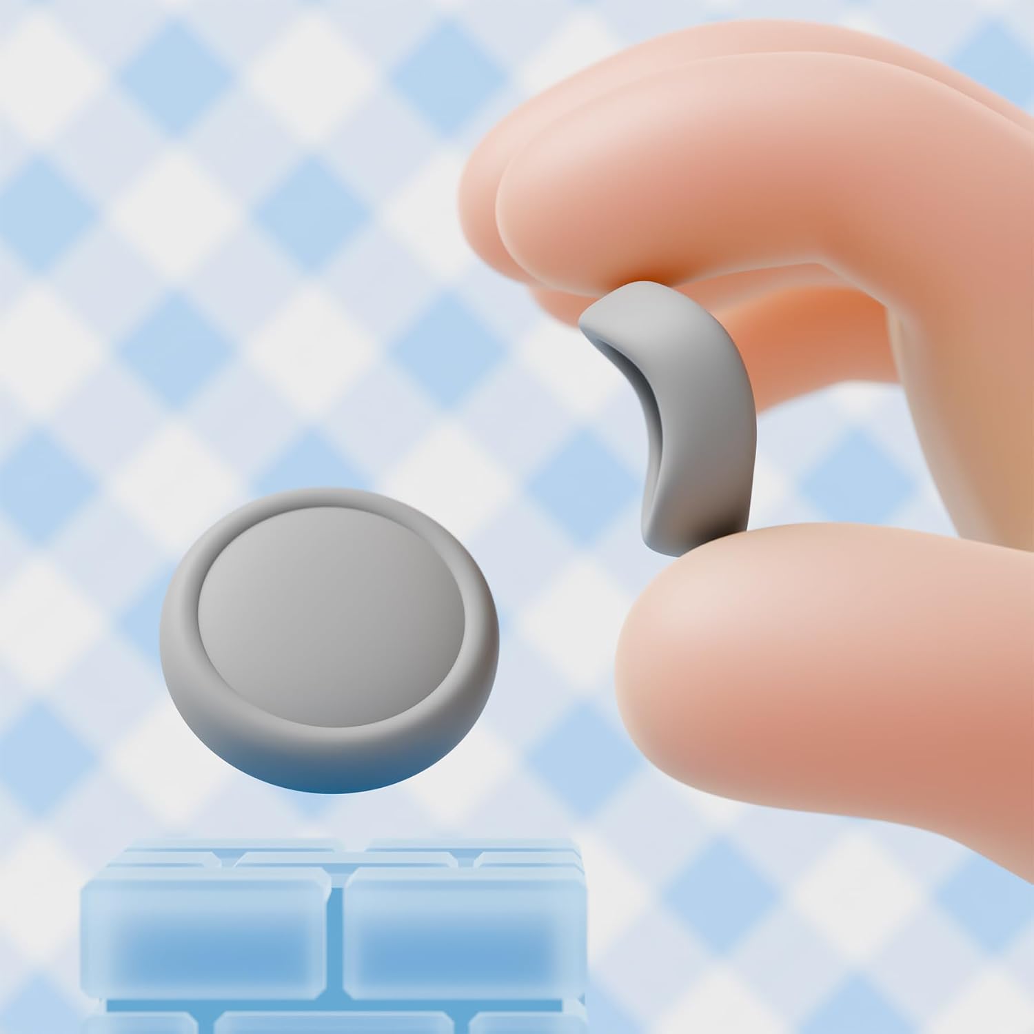 Detalle 2 de PlayVital Thumb Grips for Nintendo Switch 2 (Joycon 2) – 4-Pack Silicone Caps in New Hope Gray