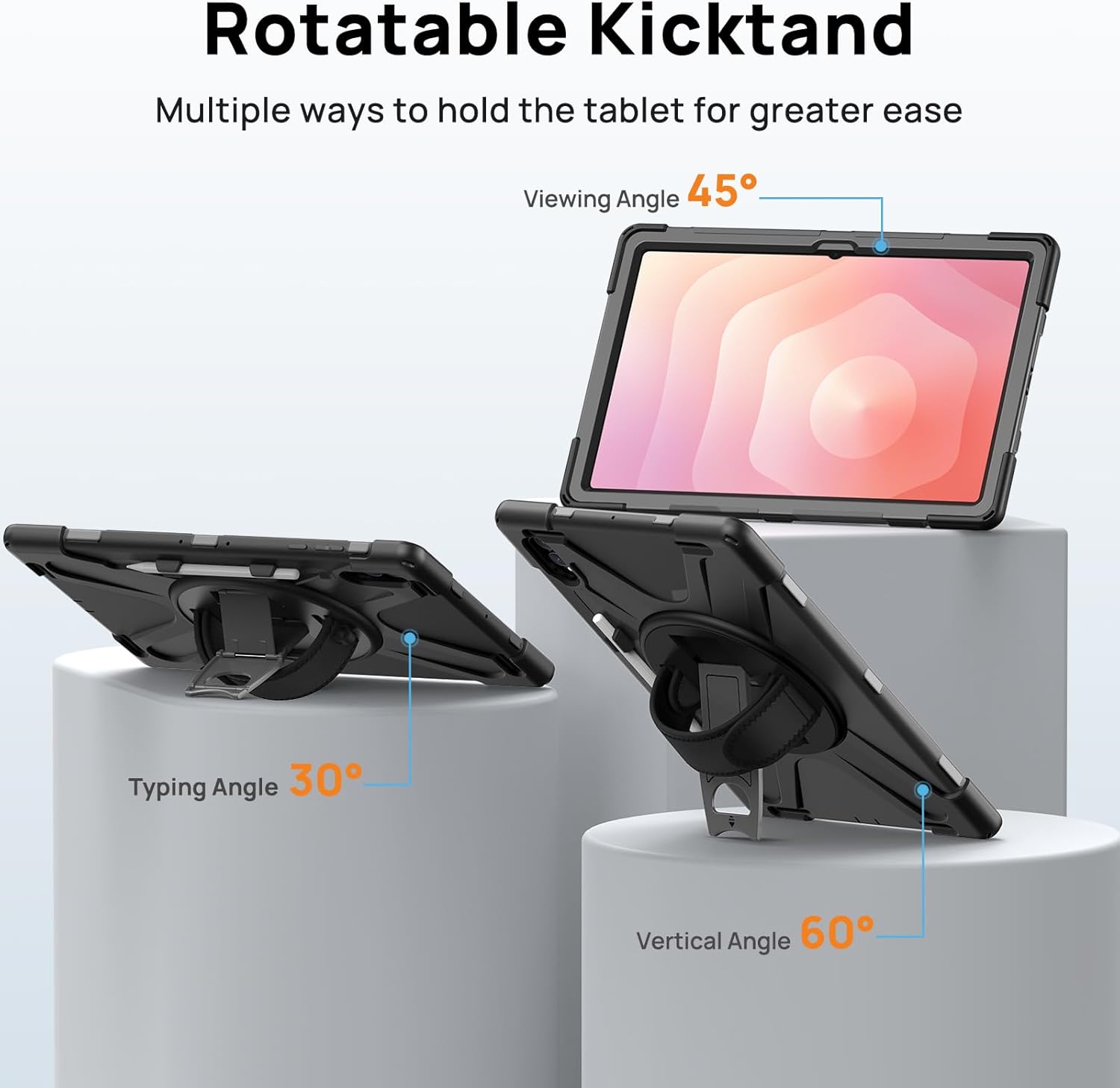 Thumbnail 4 de Gerutek Hülle für Samsung Galaxy Tab S11 Ultra 14,6 Zoll (2025) mit Displayschutzfolie – stoßfest, 360° Drehständer, Hand- & Schultergurt