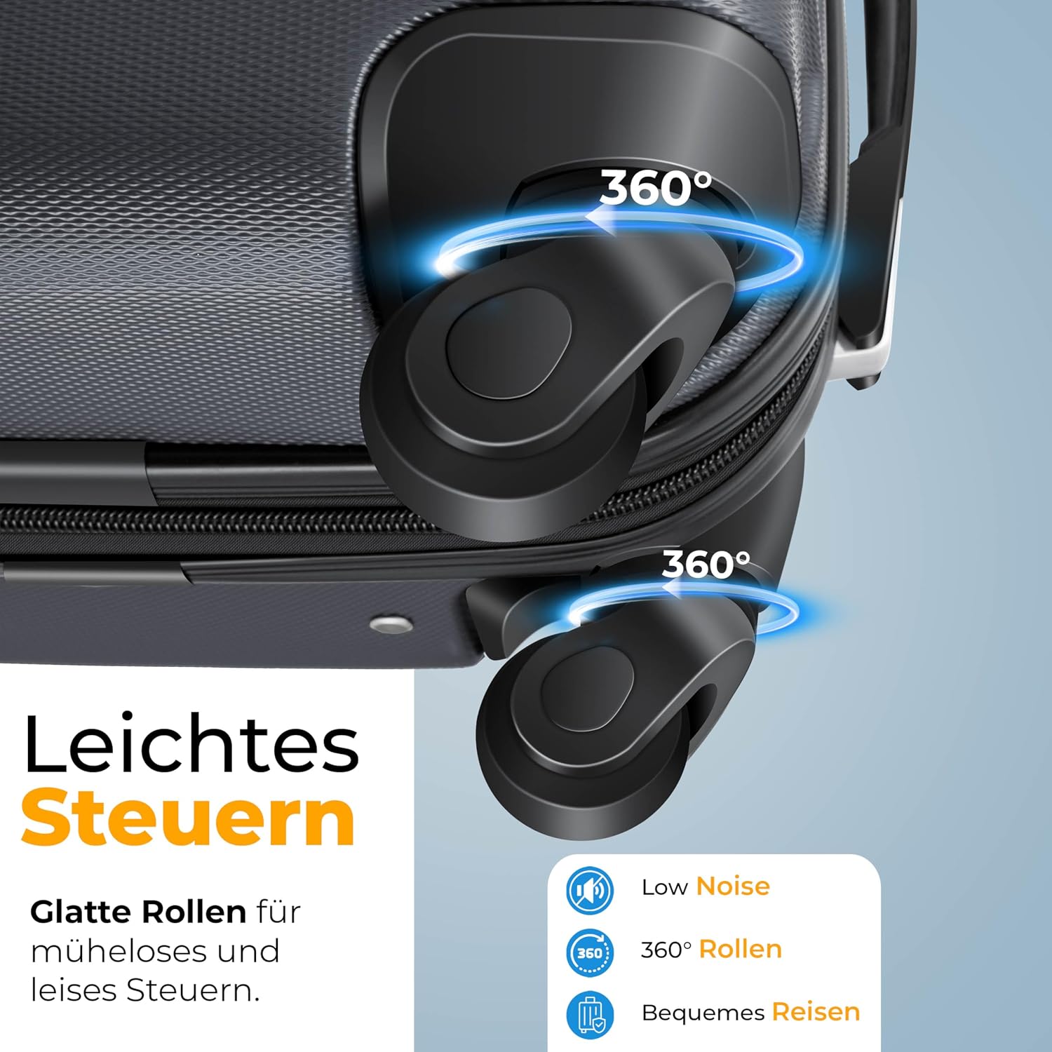 Detalle 2 de KESSER® 3tlg. Hartschalenkofferset 55/84/120 L