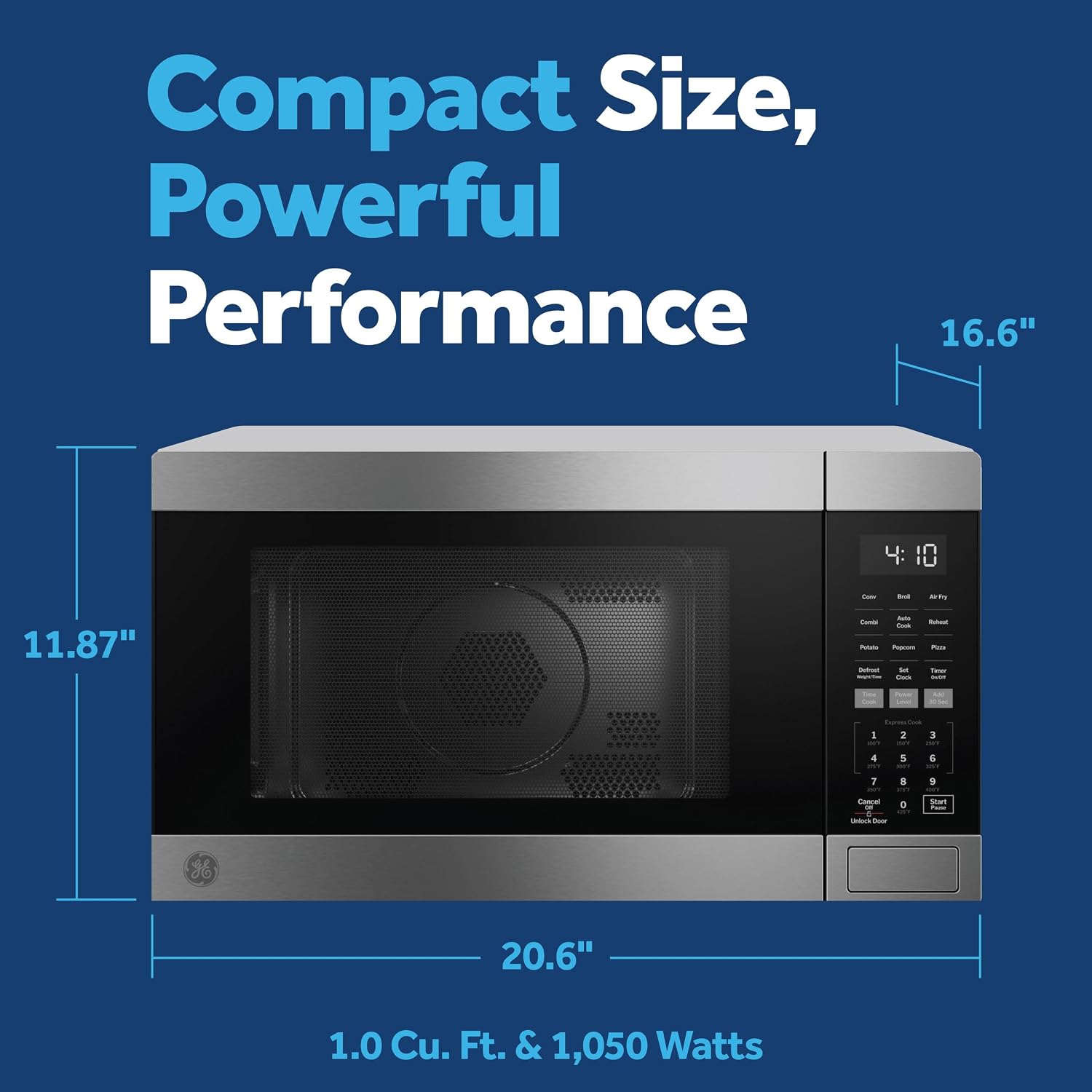 Detalle 2 de GE GCST10A1WSS 1.0 Cu Ft Convection Microwave Oven