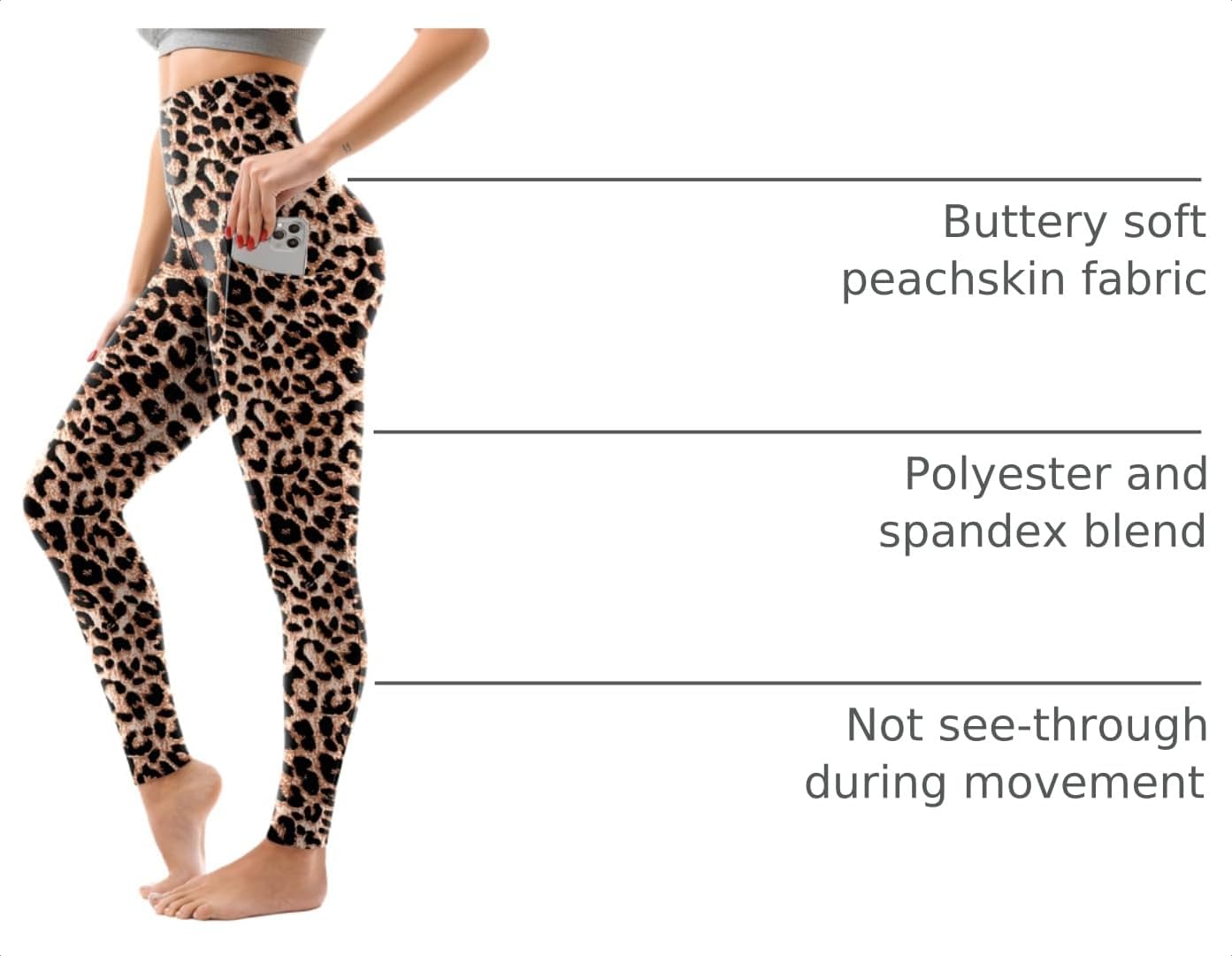 Thumbnail 3 de SINOPHANT High Waisted Leggings with Pockets for Women – Full Length, Butter-soft Stretchy Yoga Pants