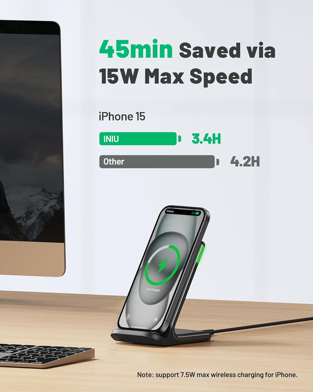 Thumbnail 1 de INIU Wireless Charger Stand 15W wireless charger 📱