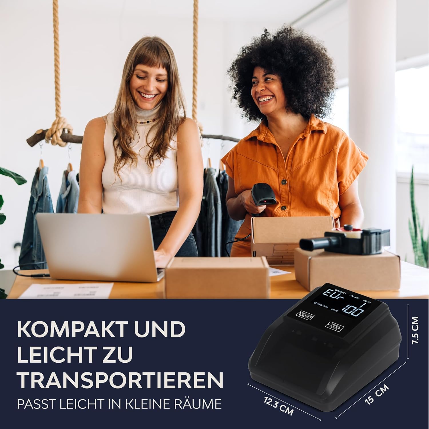 Detalle 2 de ZENACASA Geldprüfer 2in1 mit Touchscreen