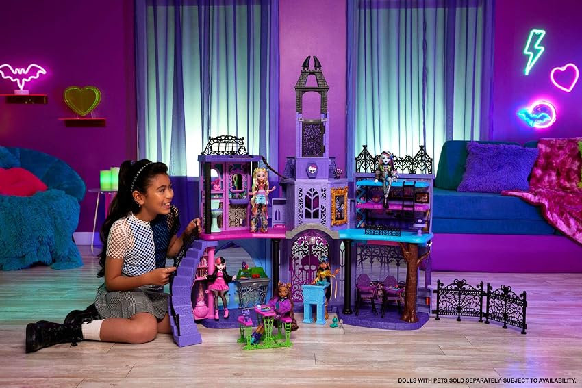 Thumbnail 1 de Monster High Casa de muñecas Haunted High School, 2 plantas