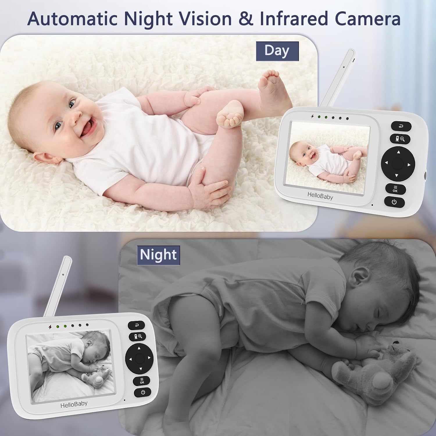 Detalle de HelloBaby Camara Vigilancia Bebe 300m