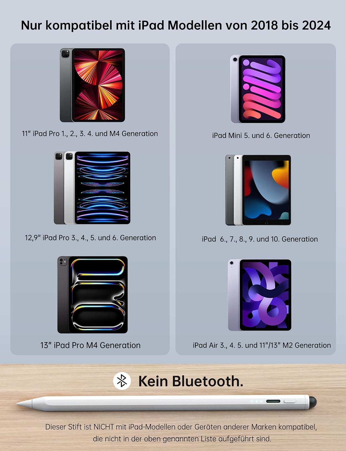 Thumbnail 1 de MEKO Stift für iPad (2018–2025) mit Schnellladefunktion & Neigungssensitivität – passend für Apple Pencil-kompatible iPads