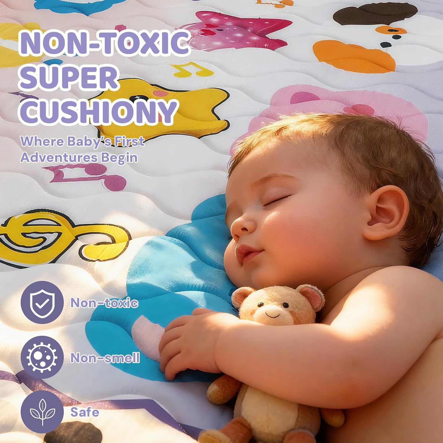 Thumbnail 3 de RONGFA 50" x 50" Baby Play Mat, Thick Foam, Machine Washable, Non-Slip