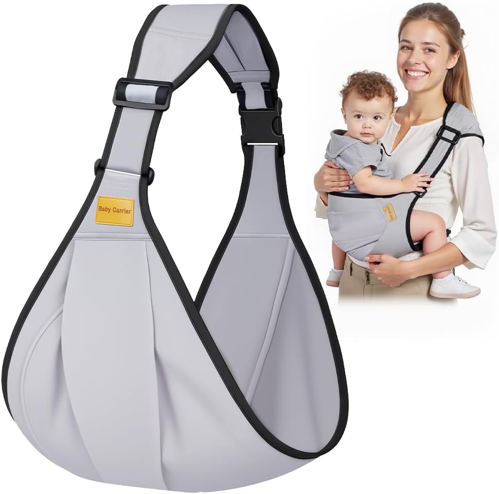 AOOWU Baby Carrier & Baby Wrap Sling (side toddler carrier) with adjustable shoulder straps