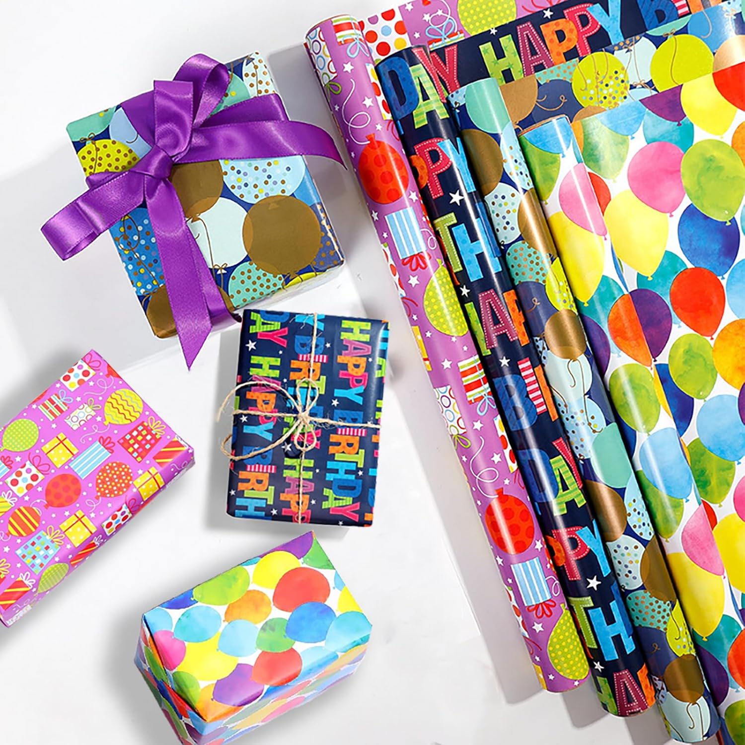 Trrrioosy Geschenkpapier 4 Rollen 43 cm breit