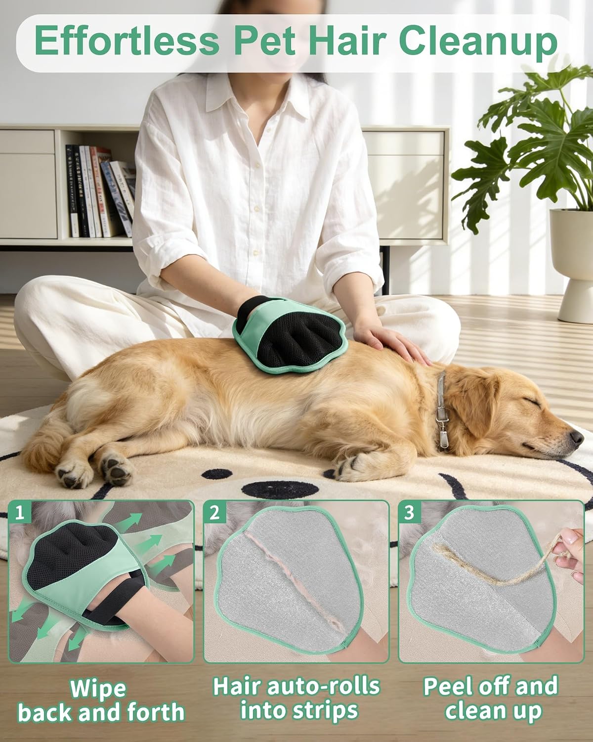 Thumbnail 3 de Lavendex 2PCS Pet Hair Removal Glove – Five-Finger Electrostatic Grooming for Dogs and Cats