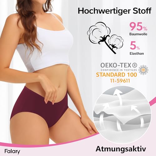Thumbnail 3 de FALARY Bragas de Algodón Mujer Pack 6 – Cintura media, cómodo y suave