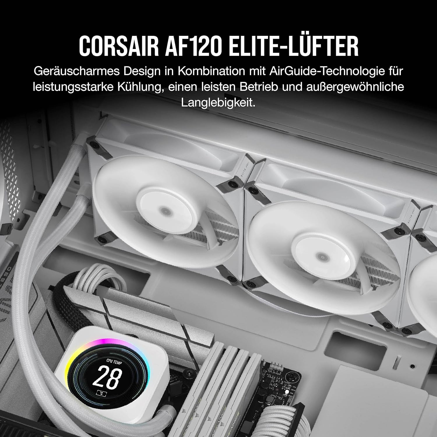 Thumbnail 1 de Corsair AF120 ELITE: Hochleistungs‑120-mm‑PWM-Lüfter mit AirGuide und Zero RPM