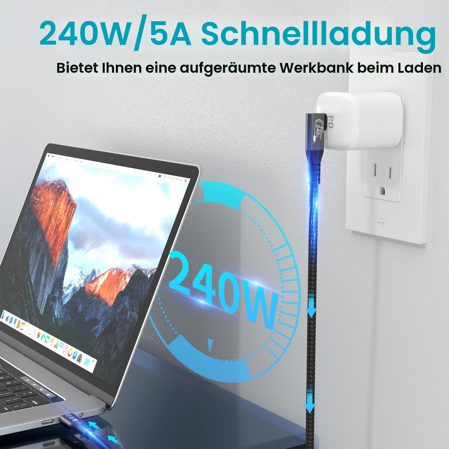 Detalle de CHENLENIC USB4 Kabel 1M, 240W