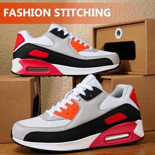 Detalle de PADGENE Femme Homme Baskets Mode Chaussures Multisports Noir/Orange – 38 EU