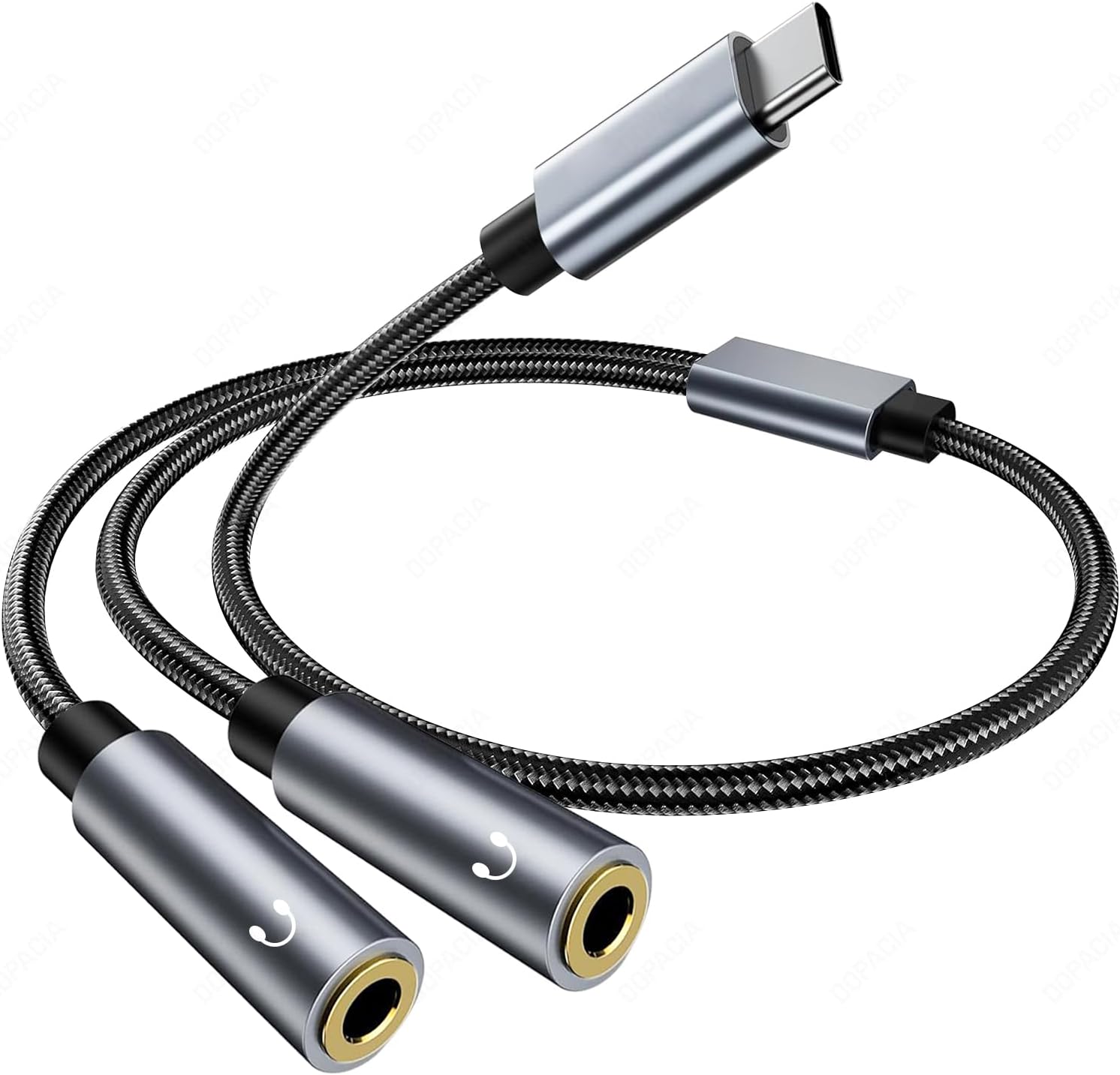 Detalle de DOPACIA USB-C headphone splitter, 33 cm