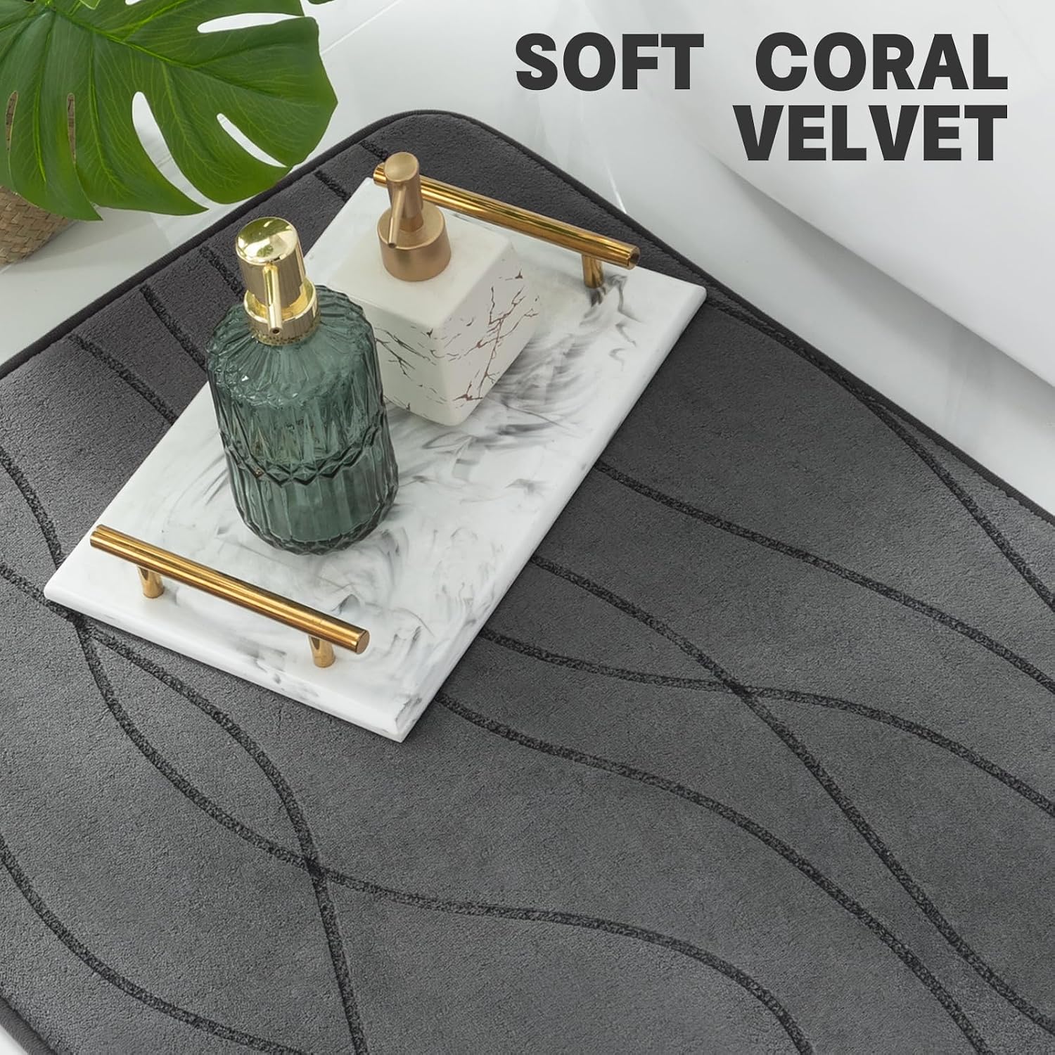Thumbnail 6 de YIHOUSE Memory Foam 5-Piece Bath Rug Set