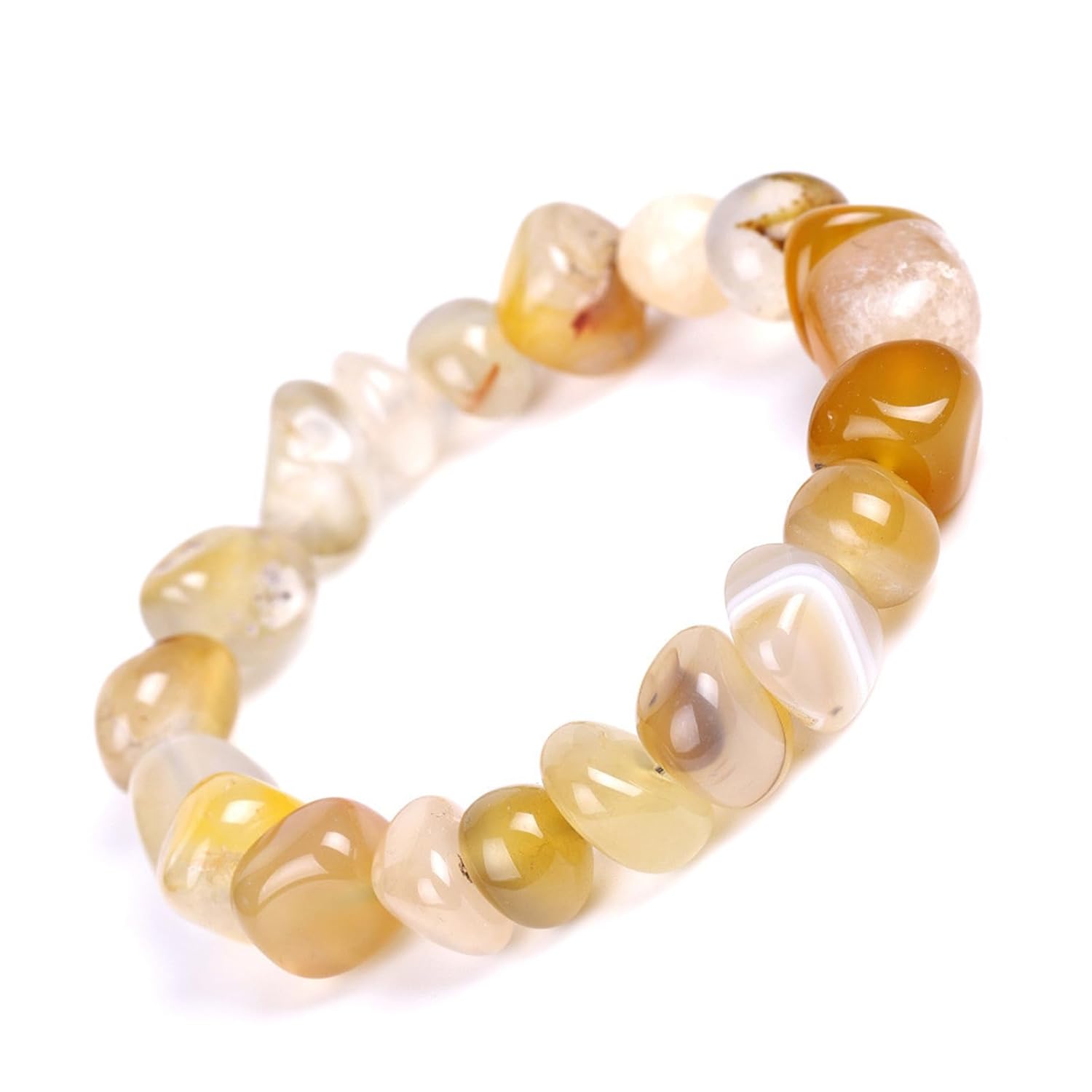 Detalle de GGXDH Gelber Achat Armband 8–12 mm