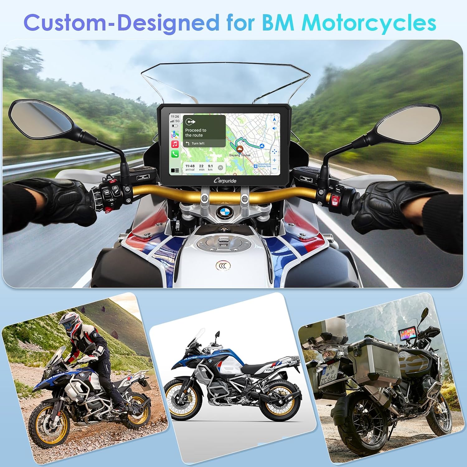 Thumbnail 1 de Carpuride W702B 7-inch Motorcycle GPS with CarPlay