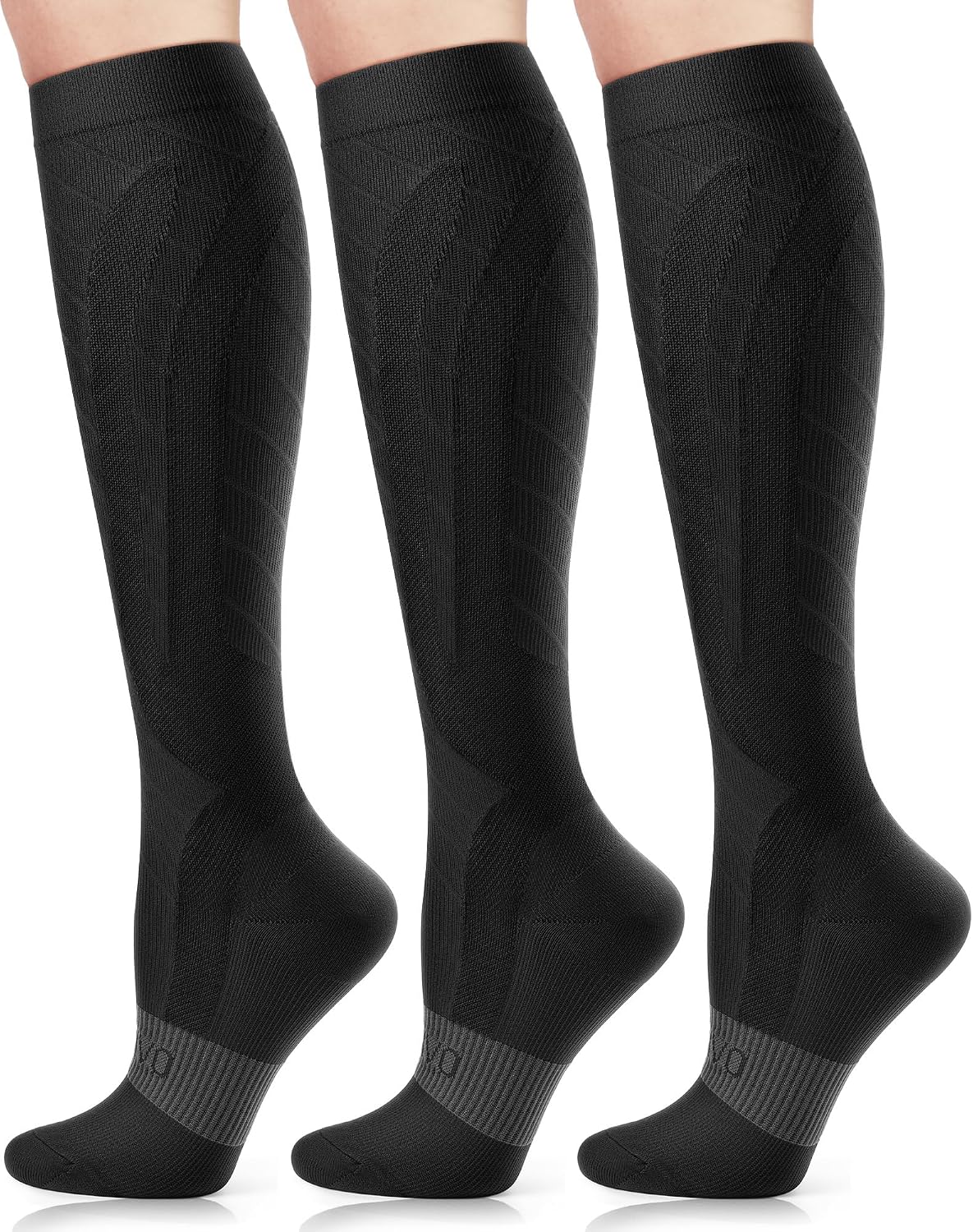 Detalle de CAMBIVO CS11 Compression Socks, 20–30 mmHg Knee-High, 3 Pairs