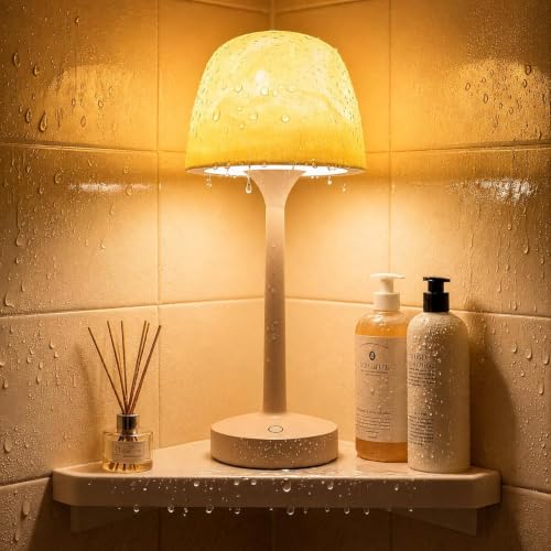 Detalle de Umikk LED Duschlampe Wasserdicht, 16-Farben-Projektion, Wiederaufladbar – flexible Beleuchtung für Bad und Dusche