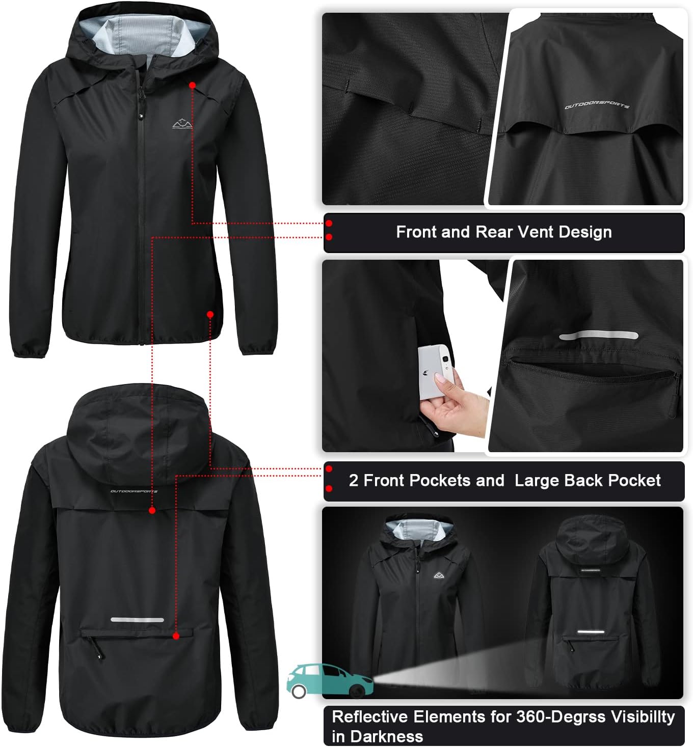 Detalle 2 de donhobo Women's Waterproof Jacket