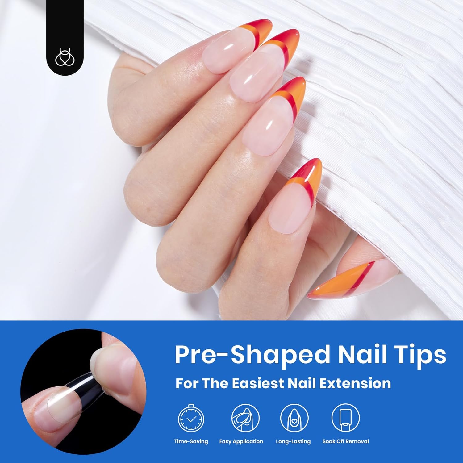 Detalle 2 de Beetles Gel Nail Tips Almond Medium 500pcs ๐