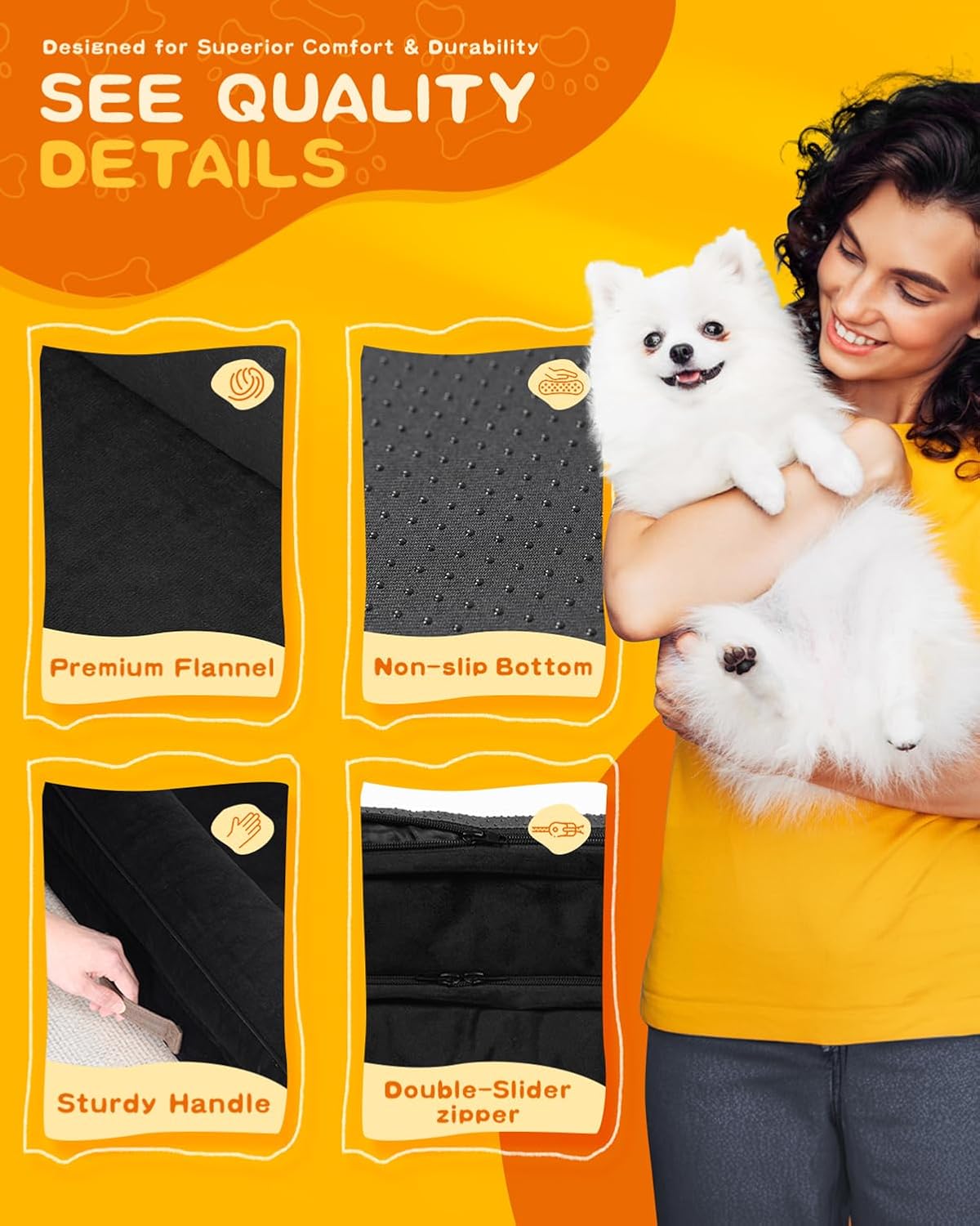 Thumbnail 5 de Renvix XL Orthopedic Dog Bed 117x76x19cm