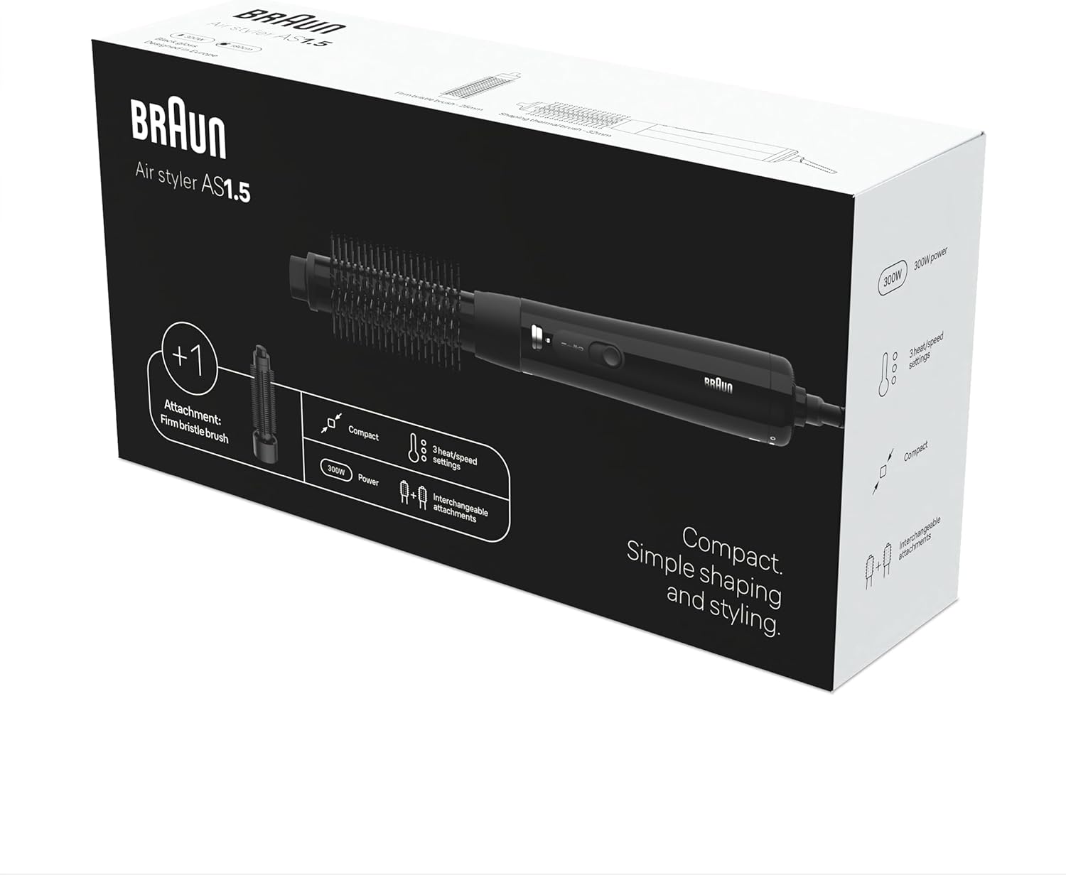 Thumbnail 6 de Braun AS1.5 – brosse soufflante chauffante compacte BRAS150E à 3 réglages et 2 accessoires